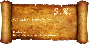 Sipeki Marót névjegykártya